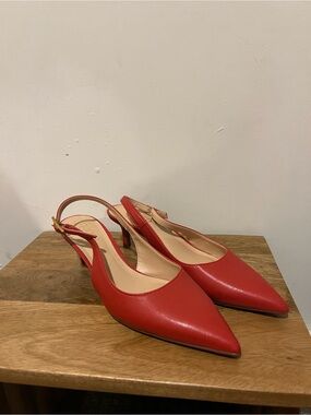 Franco Sarto burnt Orange Pointed Slingback Heels